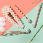 Buy Blueberry Blueberry Women White Gold-Toned Set of 4 Embellished Bobby Pins - Purplle