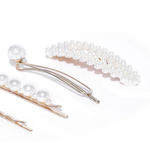 Buy Blueberry Blueberry Women White Gold-Toned Set of 4 Embellished Bobby Pins - Purplle