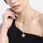 Buy Blueberry Blueberry White Gold-Plated Handcrafted Layered Beaded Coin Charm Necklace - Purplle