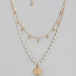 Buy Blueberry Blueberry White Gold-Plated Handcrafted Layered Beaded Coin Charm Necklace - Purplle