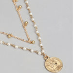 Buy Blueberry Blueberry White Gold-Plated Handcrafted Layered Beaded Coin Charm Necklace - Purplle