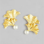 Buy Blueberry Blueberry White Gold-Plated Beaded Floral Drop Earrings - Purplle