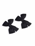 Buy GUBB Noir Bow Ribbon Hair Clips - Purplle