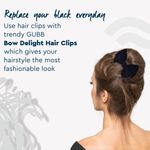 Buy GUBB Noir Bow Ribbon Hair Clips - Purplle