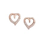 Buy ZAVYA 925 Sterling Silver Rose Gold-plated Heart in Heart CZ Jewellery Set with Link Chain | With Certificate of Authenticity and 925 Hallmark - Purplle