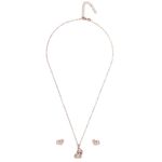 Buy ZAVYA 925 Sterling Silver Rose Gold-plated Heart in Heart CZ Jewellery Set with Link Chain | With Certificate of Authenticity and 925 Hallmark - Purplle