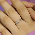 Buy Zavya 925 Sterling Silver Finger Ring Rhodium-Plated Silver-Toned Butterfly | With Certificate of Authenticity and 925 Hallmark - Purplle