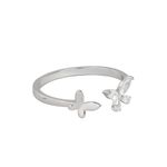 Buy Zavya 925 Sterling Silver Finger Ring Rhodium-Plated Silver-Toned Butterfly | With Certificate of Authenticity and 925 Hallmark - Purplle