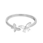 Buy Zavya 925 Sterling Silver Finger Ring Rhodium-Plated Silver-Toned Butterfly | With Certificate of Authenticity and 925 Hallmark - Purplle