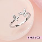 Buy Zavya 925 Sterling Silver Finger Ring Rhodium-Plated Silver-Toned Butterfly | With Certificate of Authenticity and 925 Hallmark - Purplle