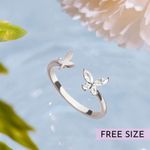Buy Zavya 925 Sterling Silver Finger Ring Rhodium-Plated Silver-Toned Butterfly | With Certificate of Authenticity and 925 Hallmark - Purplle
