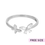 Buy Zavya 925 Sterling Silver Finger Ring Rhodium-Plated Silver-Toned Butterfly | With Certificate of Authenticity and 925 Hallmark - Purplle