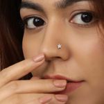 Buy ZAVYA 925 Sterling Silver Rhodium-plated Minimal CZ Studded Nose Pin Set | With Certificate of Authenticity and 925 Hallmark - Purplle