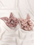 Buy Mueras Set of 2 Bow Tie Knot Scrunchies in RoseGold and Dust Rose - Purplle