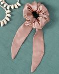 Buy Mueras Long Tail Satin Scrunchie in RoseGold - Purplle