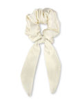 Buy Mueras Long Tail Satin Scrunchie in Ivory White - Purplle