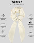 Buy Mueras Long Tail Satin Scrunchie in Ivory White - Purplle