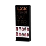 Buy Lick 30 Pcs Matte Burgundy Tip Reusable Fake/Artificial Nails With Application Kit - Purplle