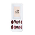 Buy Lick 30 Pcs Matte Burgundy Tip Reusable Fake/Artificial Nails With Application Kit - Purplle