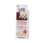 Buy Lick 30 Pcs Tie and Dye Oval Shape French Manicure Nails Artificial/False/Fake Nails - Purplle