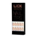 Buy Lick 28 Pcs Classic French Tips Ballerina Stick on Nails Artificial Reusable Nails - Purplle