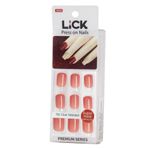 Buy Lick 24 Pcs Almond Pink Reusable False/Fake/Artificial Nails With Application Kit - Purplle