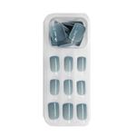 Buy Lick 24 Pcs Sky Blue Square Shape Artificial Nails Extension Reusable Stick on Nails - Purplle