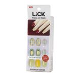 Buy Lick 30 Pcs Artificial Reusable French Manicure Stick on Nails With Application Kit - Purplle