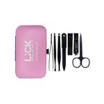 Buy Lick 7 in 1 Black Stainless Steel Mini Manicure Pedicure Grooming Kit With Case - Purplle