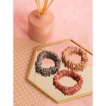 Buy Spotstyl Mulberry Silk Skinny Scrunchie Collection -Pack of 3 - Silver, Nude & Rose Gold - Purplle
