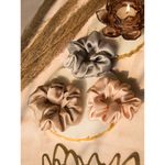 Buy Spotstyl Mulberry Silk Midi Scrunchies - Pack of 3 - Silver , Nude & Gold - Purplle