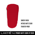 Buy Lakme 9to5 Primer + Matte Liquid Lip Color MR3 Vivid Crimson - 4.2ml - Purplle