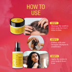 Buy Arata Grow + Turmeric Range | Hair Serum ( 100 ML) & Scalp Scrub (50 GM) | Infused With Onion Oil, Bhringraj & Capilia Longa | Boosts Hair Growth | Clears Build-Up & Impurities - Purplle