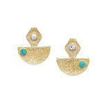 Buy Golden Peacock Gold-Toned & Blue Contemporary Handcrafted Drop Earrings - Purplle