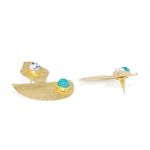 Buy Golden Peacock Gold-Toned & Blue Contemporary Handcrafted Drop Earrings - Purplle