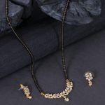 Buy Crunchy Fashion Gold-Plated American Diamond/AD Traditional Mangalsutra Set - Purplle