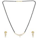 Buy Crunchy Fashion Gold-Plated American Diamond/AD Leaf Style Mangalsutra Set - Purplle