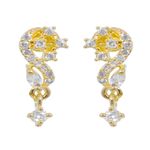 Buy Crunchy Fashion Gold-Plated American Diamond/AD Leaf Style Mangalsutra Set - Purplle