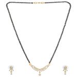 Buy Crunchy Fashion Gold Plated American Diamond/AD Studded Mangalsutra Set - Purplle