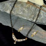 Buy Crunchy Fashion Gold Plated American Diamond/AD Studded Mangalsutra Set - Purplle
