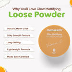 Buy Mamaearth Glow Mattifying Loose Powder with Vitamin C & Aloe Vera for a Natural Matte Look (12 g) - Purplle