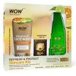 Buy WOW Skin Science Skin Care Face Kit - consists of 99% Pure Aloe Vera Gel, Sunscreen Lotion SPF-55 PA+++ & Vitamin C Face Wash Paper Tube - Net Vol. 260mL - Purplle