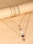 Buy Lilly & Sparkle Combo Pack Gold Plated Multi Layered & Charms Necklace And Set Of Five Bracelet Set - Purplle