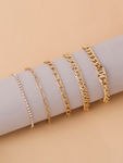 Buy Lilly & Sparkle Combo Pack Gold Plated Multi Layered & Charms Necklace And Set Of Five Bracelet Set - Purplle
