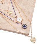 Buy Lilly & Sparkle Combo Pack Gold Plated Multi Layered & Charms Necklace And Set Of Five Bracelet Set - Purplle