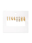 Buy Lilly & Sparkle Gold Toned Set Of 4 Textured And Geometric Stone Studded Hoop Earrings - Purplle