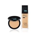 Buy Maybelline New York Fit Me 12Hr Oil Control Compact Shade 128 (8 g) & Maybelline New York Fit Me Matte+Poreless Liquid Foundation (With Pump & SPF 22) 128 Warm Nude (30 ml) - Purplle