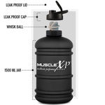 Buy MuscleXP BoldXP Gallon Water Bottle 1.5 L, Gym / BCAA / Protein Shaker Bottle, with Blender Ball, Leakproof, BPA-Free, Black - Purplle