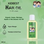 Buy HealthBest Kidbest Hair Oil for Kids | Organic Argan, Moringa,Jojoba & Macadamia Nut Oil | Hair Growth | Damaged Hair | Tear, Paraben, SLS free | 250ml - Purplle