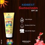 Buy HealthBest Kidbest Sunscreen for Kids | SPF 30 UVA/UVB | Safe for Sensitive Skin & Unscetened | Tear, Paraben, SLS free | Watermelon Flavor | 100ml - Purplle